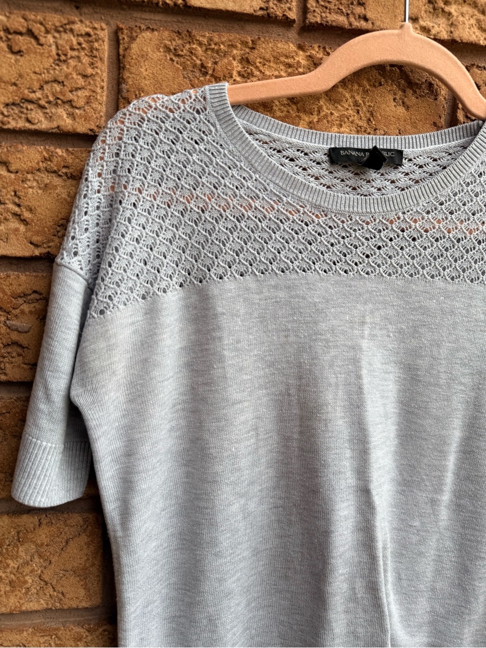 🌿10/$25 • Banana Republic Crochet Short Sleeve Sweater - Picture 3 of 4